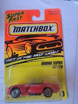 Matchbox DODGE VIPER RT/10 #10 NEW In Package 1993 Red As Seen On TV Show 258 • $12