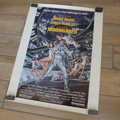 Original 1979 James Bond – Moonraker – Roger Moore Movie Poster – 20.5  X 27  • $60