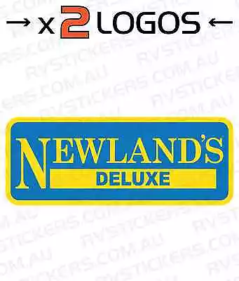 2 X NEWLANDS DELUXE YELLOW Vintage 450mm Retro Caravan Decal Sticker • $57.75