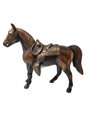 Vintage LARGE Pot Metal Horse Statue Carnival Prize 14” X 11” Made In USA HEAVY • $42