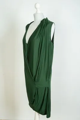 £46.53 • Buy Acne Studios Woman's Size XS Dress Natifa Green Midi Draped Wrap Sleeveless 