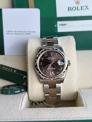 Rolex Datejust 178341 31mm Diamond Chocolate Brown Scatter Bezel Oyster • £11450