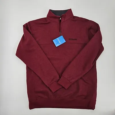 Columbia Walnut Canyon Quarter Zip Sweatshirt Men's Size Medium Red NEW 1896771 • $18