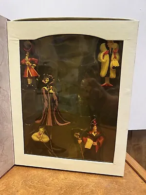 Disney Villains Maleficent Jafar Storybook Christmas Ornament Set Good Condition • $65