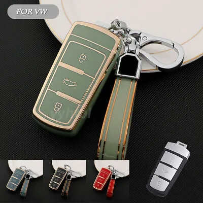 $26.50 • Buy For VW Volkswagen Passat CC B6 TPU Car Key Cover Case Fob Shell Keychain Holder
