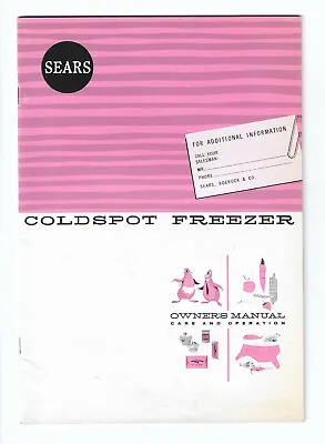 Sears Coldspot Freezer Owners Manual Vintage 1961 Use Care Booklet • $14.97