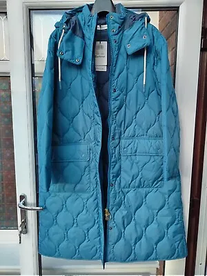 BNWT Womens Barbour By ALEXA CHUNG Nevis Quilted Jacket Blue UK12 Rrp£319 • $338.85