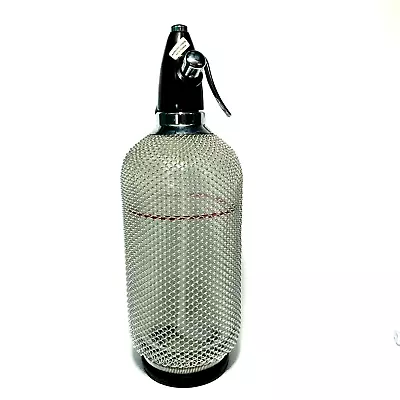 SELTZER SODA Maker MERKURIA KOVOCAS GLASS BOTTLE WIRE MESH Czechoslovakia VTG • $53.93