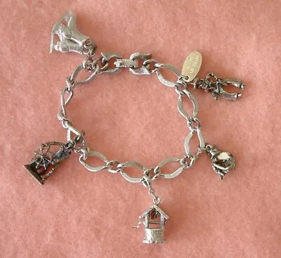 Monet Bracelet - 3 Sterling Charms (sailor Cowboy Miner) & 2 Monet Silver-tone • $29