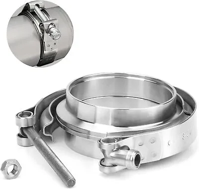 $25.68 • Buy 3.5inch V-Band Clamp &304 Stainless Steel Flange Kit Vband For Exhaust Downpipe