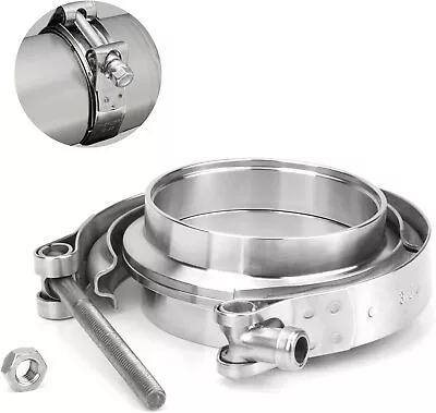 $31.48 • Buy 4  V Band Clamp 304Stainless Steel With Male Female Flange Universal 4 Inch