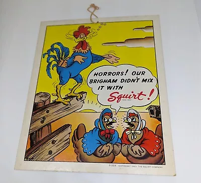 Vintage Squirt Soda Advertising Cardboard Sign 1943 • $45