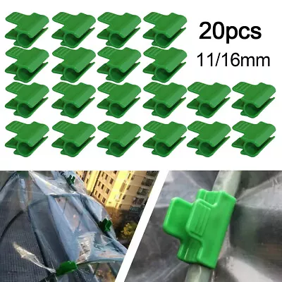 20/40X Pipe Clamps Plant Stakes Greenhouse Film Fixing Garden Netting Hoop Clip • £6.59