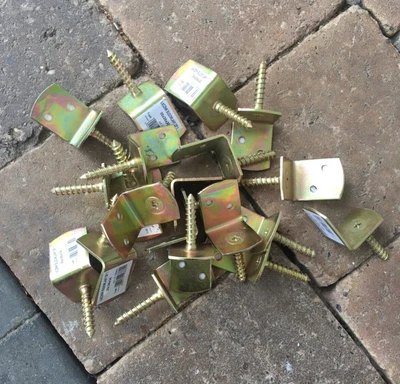 £12 • Buy Fence Post Fixings 20 X Galvanised L Shaped Fence Panel Brackets Screw In Clips