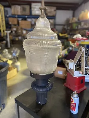 Vintage Holophane 36” Luminaire Glass Street Light Lamp Street Light LED NYC • $400