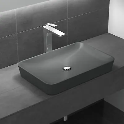 £159.40 • Buy Modern Bathroom Wash Basin Sink Vanity Stone Resin Countertop Grey 600 X 400mm