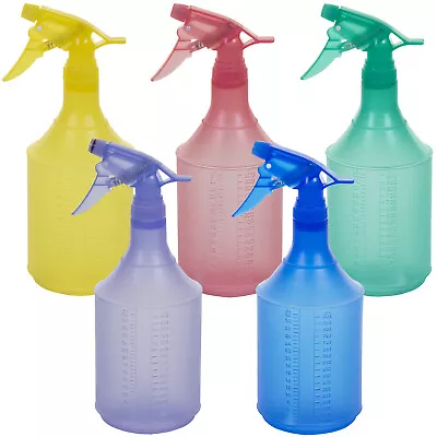 1L Empty Trigger Spray Water Bottle Hand Sprayer Cleaning Chemical Resistant • £4.99