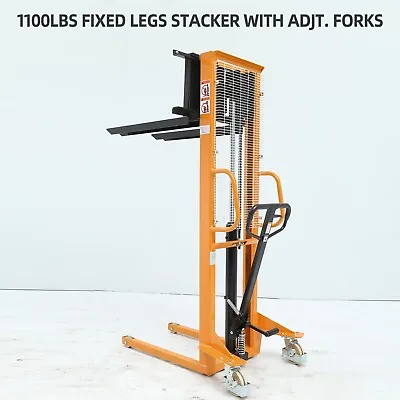 APOLLOLIFT Manual Stacker 1100lbs Push Walkie Stacker Fixed Leg Stacker Forklift • $1310