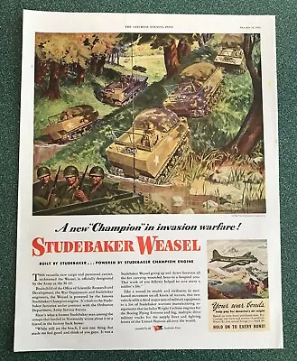 M-29 Weasel Personnel And Cargo Carrier  Studebaker WWII Ad • $14.99