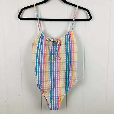 J. Crew Women Swim Suit One Piece Pastel Gingham Size 6 • $34.89