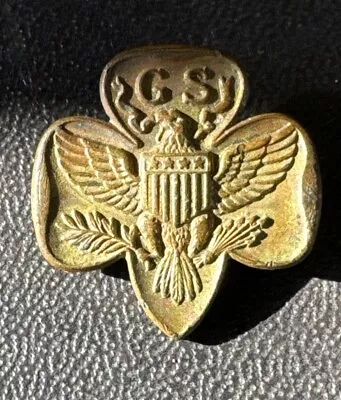 Vintage Gold Tone Girl Scout Pin 4 Star 7 Arrows Br Marked Back • $5.75