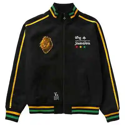 Lifted Research Group Mens LRG The King Lion Jamaica Black Wool Jacket NWT Small • $59.99