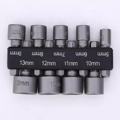 9Pcs 1/4 Hex Nut Driver Screw Socket Metric Impact Drill Bits DIY Tool Set Pro • $22.78