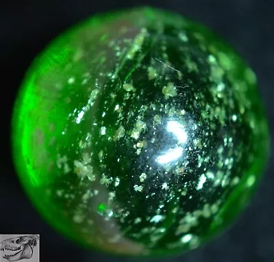 Handmade Green Mica Marble 7/8 Inch Shooter Polished Filament Core S909 • $39.95