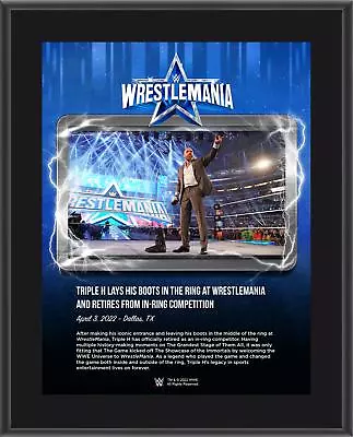 Triple H WWE 10.5  X 13  WrestleMania 38 Night 2 Sublimated Plaque • $29.99