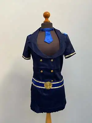 Navy Sexy Sailor Girl Outfit Size 8-10 - NEW Fancy Dress Costume Uniforms • £17