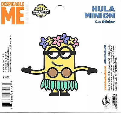 Despicable Me Hula Minion Figure Peel Off Car Sticker Decal NEW UNUSED • $2.99