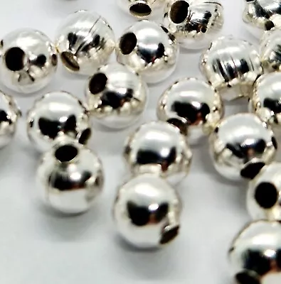 SILVER PLATED ROUND CRAFT SPACER BEADS - 2mm 3mm 4mm 5mm • £1.95