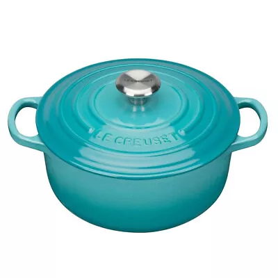 Le Creuset Signature Cast Iron Round Casserole Dish In Teal 20cm | Return • £169