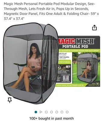 Magic Mesh Portable Pod Screen Shelter Pop Up Air Sport Camp Tent Magnetic Door • $26.99