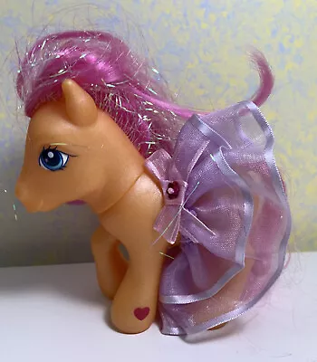 My Little Pony G3 Sparkleworks III Shimmer Orange Tinsel Hair Hasbro 2002 Tutu • $14.55