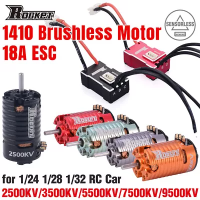 Rocket MINI RC Brushless Motor 18A ESC Combo   For Kyosho 1/24 1/28 1/32 RC Car • $56.75