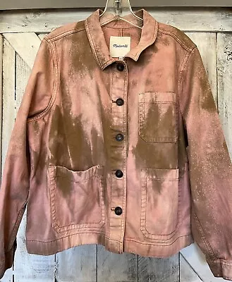 Madewell Women’s Garment Dyed Brown Bleached Canvas Chore Coat Jacket  Size: XL • $38.95