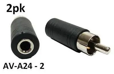 2pk 3.5mm Mono Female Jack To RCA Male Plug Adapter • $6.95