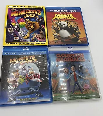 Kids Blu-ray Lot Of 4 Madagascar 3 Kung Fu Panda  Muppets From Space  • $19.99