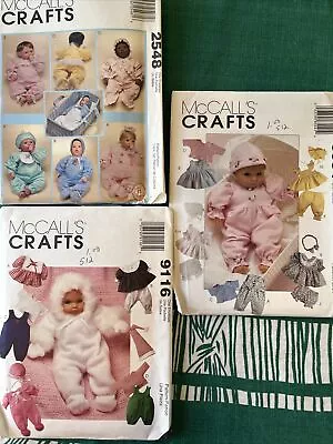 Doll Clothes Package 1996 McCall's Crafts Patterns 8554 9116 2548 Lot Of 3 • $0.99