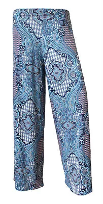 New Ladies Womens Floral Print Palazzo Trousers Summer Wide Leg Pants Plus Sizes • £12.09