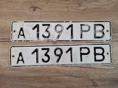 SOVIET UNION USSR PAIR LICENSE PLATE A 1391 PB  ( 1980s Series ) • $20