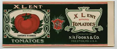 XLENT Vintage Preston Maryland Tomato Can Label *ORIGINAL 1920s TIN CAN LABEL* • $3.99