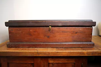 Antique Wood Monogrammed Carpenters Tool Blanket Chest Tool Box Machinist Case • $269.99