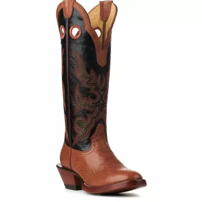 Men's Walnut Brown Leather Buckaroo Cowboy Boots - 5 Day Delivery • $186