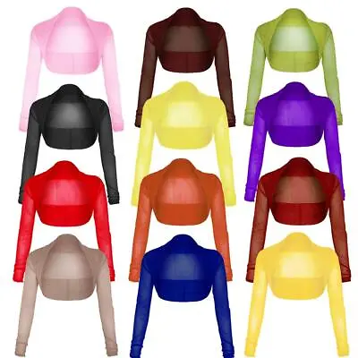 £7.99 • Buy New Ladies Plus Size Cropped Long Sleeve Bolero Shrug Sheer Mesh Cardigan 8-22