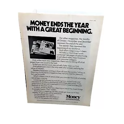 1973 Money Magazine Ends Year With Great Beginning Print Ad Vintage 70s • $5.99