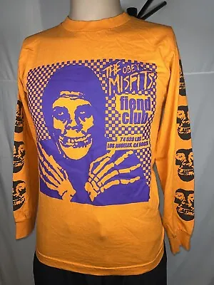 Obey Misfits Long Sleeve Orange TShirt Fiend Club Purple Graphic Mens Size Small • $32