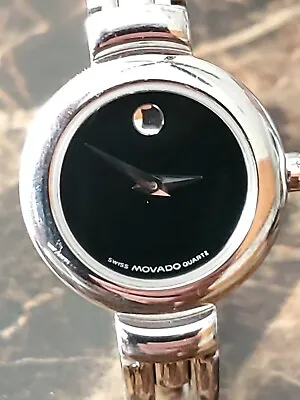 Movado Harmony 84.A1.809.A Black Dial Stainless Steel Ladies Watch • $125