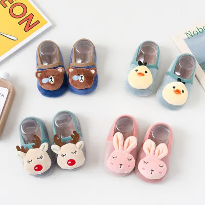 £6.45 • Buy Toddler Shoes Non-Slip Floor Socks Baby Shoes Socks Warm First Walking Slippers